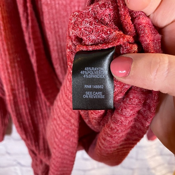 Torrid Red Brushed Waffle Knit Surplice Drop Shoulder Draped Top Plus Size 4X - Picture 6 of 8